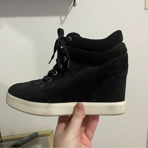 Via Spiga Black and White Wedge Fashion Sneakers, Size EU 40